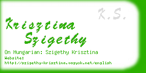 krisztina szigethy business card